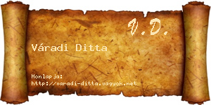 Váradi Ditta névjegykártya